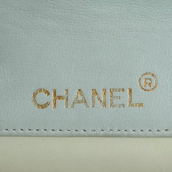 Auth CHANEL Matelasse Chain Shoulder Bag Light Blue/Gold Leather/Metal - Picture 5 of 16